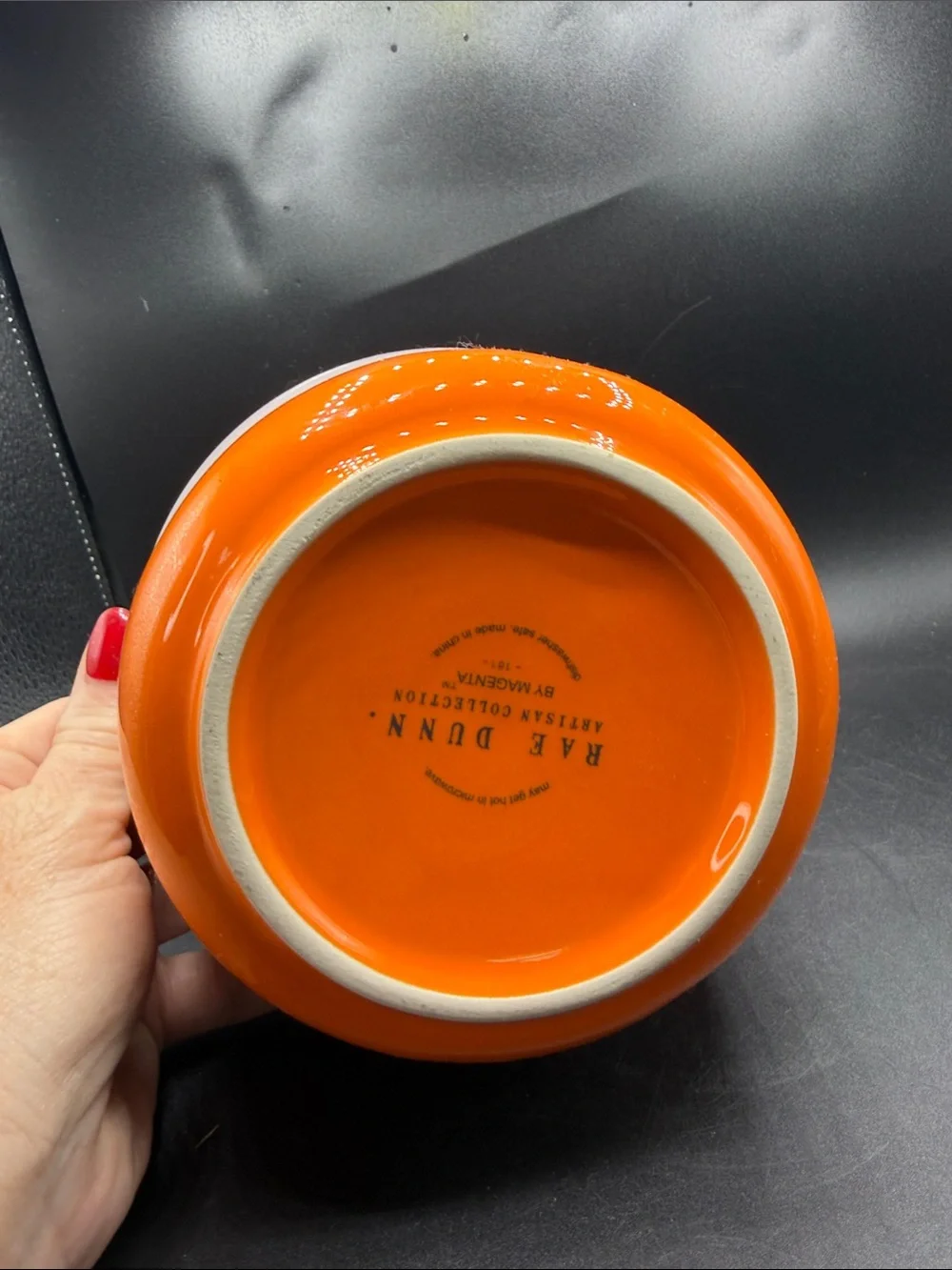 Rae Dunn Halloween Candy Bowl with Lid - Orange